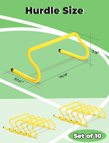 GHB Agility Hurdles 8" Speed Agility Training Hurdles - size: 10 Pack-Yellow