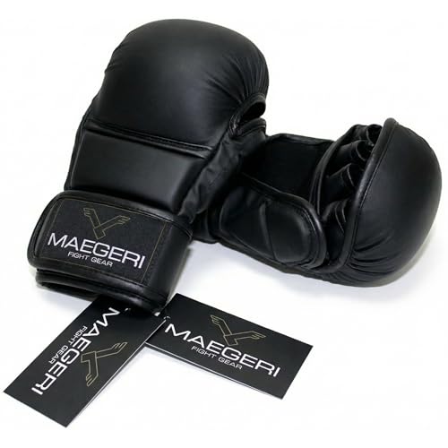 Hybrid MMA Sparring Gloves 7oz, Open Palm with Wrist Support - size: Medium