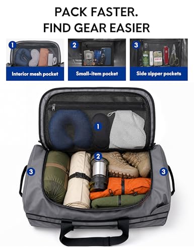 Haimont Heavy Duty Outdoor Gear Duffel Backpack, Green - color: Army Green, size: 60L