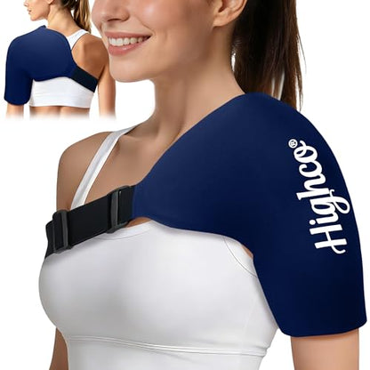 Shoulder Ice Pack Wrap for Rotator Cuff and Arm,Cold Compression for Relief - color: Large-Navy blue