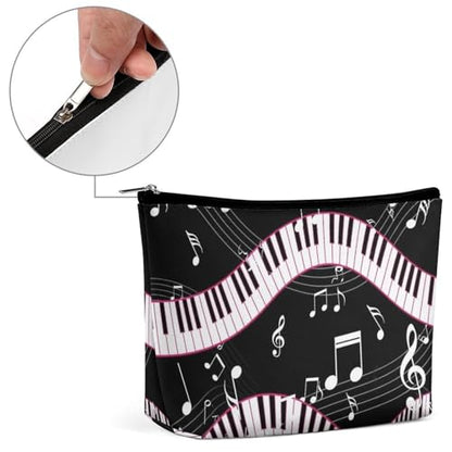 Supdreamc Fashion Makeup Case Handbag, Black And White Piano Keys Music Note Travel Makeup Train Case Pouch Large Capacity Carry On Bag, Luggage Pouch, Makeup Pouch for Women GirlGirls Ladies - color: Pattern 423