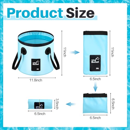 Tessco for you 4 Pack 5 Gallon Collapsible Bucket with Handle Portable Folding Bucket Collapsible Camping Sink Water Container for Hiking Fishing Beach Car Washing - color: Gray, White, Light Blue, Light Pink