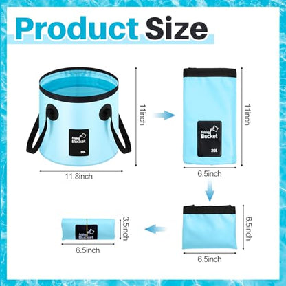 Tessco for you 4 Pack 5 Gallon Collapsible Bucket with Handle Portable Folding Bucket Collapsible Camping Sink Water Container for Hiking Fishing Beach Car Washing - color: Gray, White, Light Blue, Light Pink