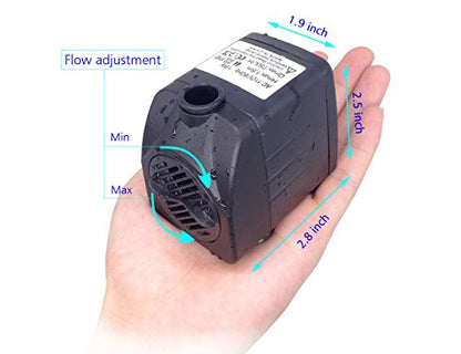 15W 200GPH (750L/H)Submersible Pump Fountain with 12 RGB Color led Light Flow Adjustable, for Aquarium Pond Fountain Fish Tank Water Hydroponic