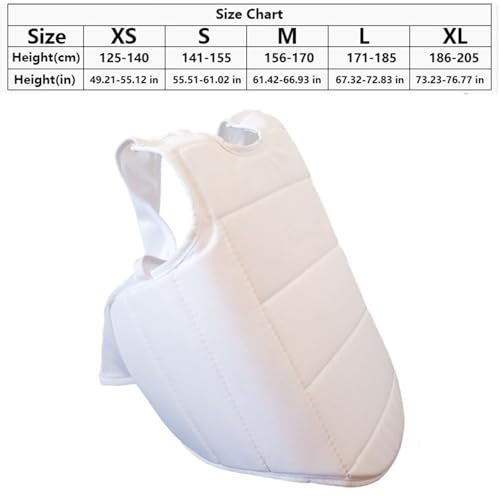 Karate Chest Protector, MMA Combat Training Boxing Taekwondo Abdomen Protective Sparring Gear Muay Thai Kickboxing - color: White, size: X-Small