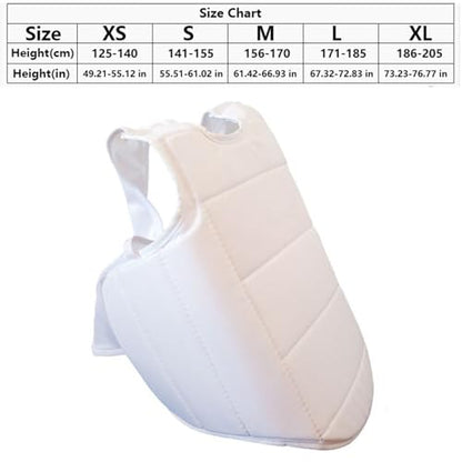 Karate Chest Protector, MMA Combat Training Boxing Taekwondo Abdomen Protective Sparring Gear Muay Thai Kickboxing - color: White, size: X-Small