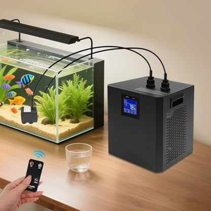 Aquarium Chiller, 300L/79.25Gal Aquarium Cooler, Aquarium Water Chiller with LCD Display, Fish Tank Water Chiller, Hydroponics Cooling System for Water Weeds Axolotl Jellyfish Coral Shrimp - size: 300L/79.25Gallon