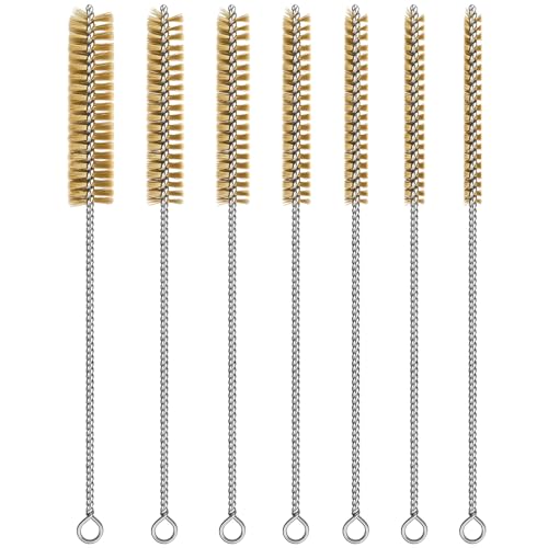 7pcs Brass Wire Brushes Set, 12 inch Pipe Cleaner Brush，Parts Cleaning Brush Bore Brushes for Tubes, Cylinders, Bottle, Auto Parts (6mm/8mm/10mm/12mm/15mm/18mm/20mm) - style: BrassWireBrush7PCS
