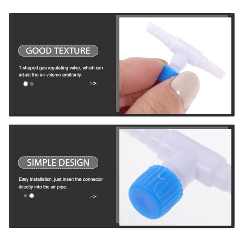 30Pcs T Shaped Aquarium Valves Compact Fish Tank Air Regulators Inline Tubing Connectors Adjustable Air Pump Control Valves for Home Aquariums