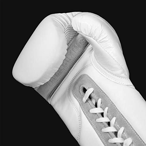 TITLE Boxing White Lace Sparring Gloves 2.0, White, 16 oz - Lace Up Boxing Gloves