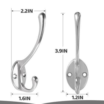 Wall Hooks for Hanging, 20-Pcs Heavy Duty Metal Coat Hooks, for Living Room, Bathroom, Kitchen, Bedroom for Coats Towel, Hat, Key, Closet, Bag (Silver) - color: 20pcs-Silver