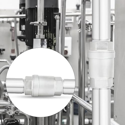 1PCS 304 Stainless Steel 1-1/2" Female Vertical Check Valve，Backflow Prevention, One Way Spring Check Valves CF8 WOG 1000 - size: 1-1/2"(Vertical)
