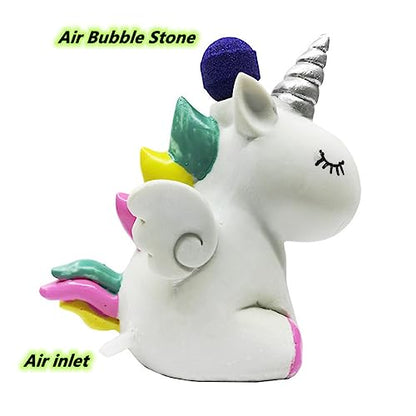 Aquarium Unicorn Air Bubble Maker Decor, Resin Unicorn Air Bubbler with Fixed Air Bubble Stone, Increase Oxygen, Great Landscape for Fish Tank Scenery Decor Ornament Betta Shrimp Tank