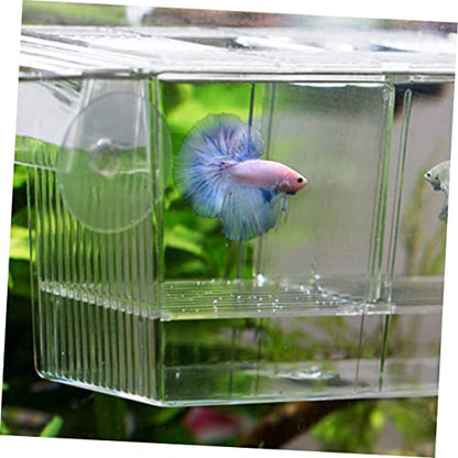BESPORTBLE Transparent Fish Breeding Box Dual Layer Incubation Container for Fry Durable Aquarium Isolation Box with Suction Cup Design for Young Fish Care Large