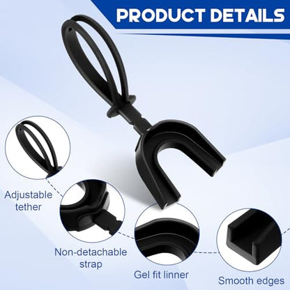 Dunzy 10 Pcs Football Mouth Guard with Strap - color: Black, size: Youth