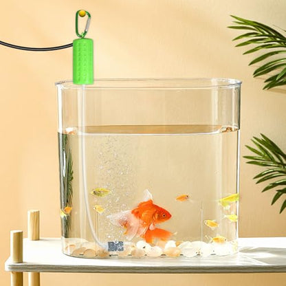 Aquarium Air Pump USB Air Pump Mini Aquarium Air Pump Ultra Quiet Fish Tank Air Pump Energy Saving Oxygen Bubbler Includes Aquarium Oxygen Tube + Air Stones 1W - color: Grass Green