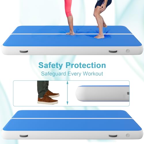 20FT Inflatable Tumbling Mat, 8 Inches Thickness Gymnastics Air Floor Track with Electric Pump, 6.6FT Extra Wide Training Mat for Home, Gym, Yoga, Cheerleading, Water Use