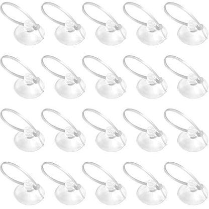 FEBSNOW Aquarium Suction Cups, Fish Tank Suction Cups Aquarium Suction Cup Clip Suction Hooks with 30 PCS Adjustable Cable Ties for Plants, Planter, Binding Moss Shrimp Nest (10)