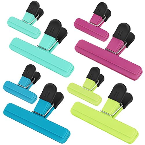 Chip Clips, 8 Pack Food Clips, Upgrade Wide Open Bag Clips for Food Storage with Air Tight Seal Grip (4 x L, 4 x S) - size: 8 pack (4*large, 4*small)