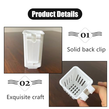 2 PCS Aquarium Plant Holder - Sturdy Hanging Planter Cups, White Fish Tank Plant Pots for Aquarium Decorations & Plant Display, White