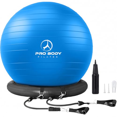 ProBody Pilates Yoga Ball Chair for Office - with Resistance Bands - size: 65 cm