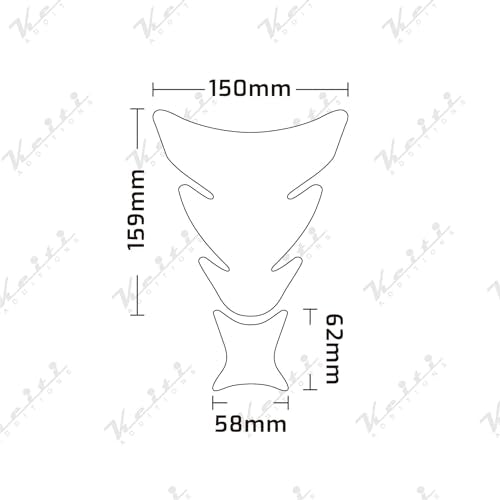 Motorcycle Tank Pad Flame KT8040 (Black) - color: Gray