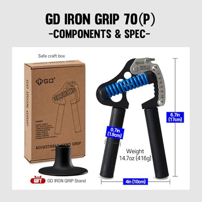 GD IRON GRIP 70 Grip Strength Trainer Hand Gripper Forearm Strengthener