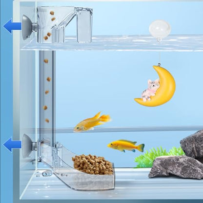 300MM Aquarium Feeding Tube Fish Feeder Tube Clear Acrylic Shrimp Feeding Tube with Hooks and Suction Cups for Aquarium Fish Tank Feeder - size: Aquarium Fish Tank Feeder-300mm