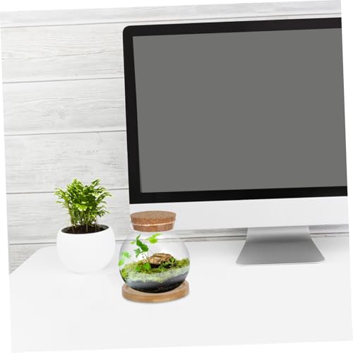 PRETYZOOM Glass Hydroponic Fish Tank with Mat Elegant Desktop Propagation Station for Plants for Home Office Decor Plant Lovers