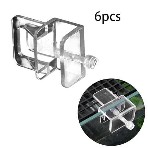 6 Pcs Aquarium Net Clip Fish Tank Anti Jumping Net Clip Tank Screen Net Holders Easy to Install Office Parts Replacement Home Pets Supplies Fixer Holder Acrylic Fixed Clip Aquarium Accessories