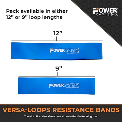 Power Systems Versa Loops Commercial Grade Resistance Bands, Exercise Loop Bands Kit for Working Out, Elastic Bands for Physical Therapy, Strength, and Fitness Training at Home or Gym