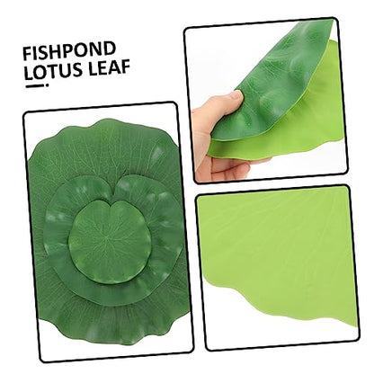 Holibanna 9pcs Floating Lotus Leaves Aquarium Decor Realistic Fake Plant Ornaments for Fish Tank Garden Material for Aquatic Displays
