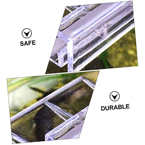 Milisten Fish Tank Bracket Fish Tank Lid Clip Aquarium Glass Cover Holder Aquarium Cover Holder Fish Tank Stands Aquarium Glass Lid Bracket Fish Tank and Stand Shelf Frame Acrylic, 5x4cm, Y450321RJ4