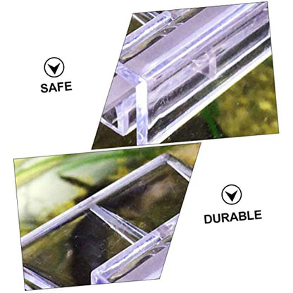Milisten Fish Tank Bracket Fish Tank Lid Clip Aquarium Glass Cover Holder Aquarium Cover Holder Fish Tank Stands Aquarium Glass Lid Bracket Fish Tank and Stand Shelf Frame Acrylic, 5x4cm, Y450321RJ4