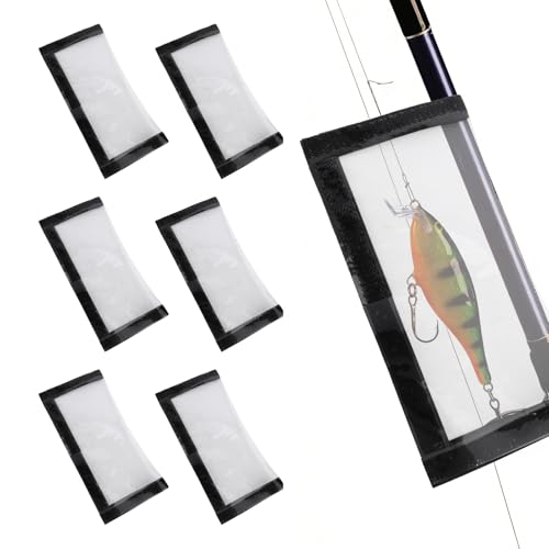 6pcs Clear Fishing Lure Wraps, Transparent Lure Covers Bait Gloves Fish Hook Storage Protectors Pole Sleeve Guard to Keep Fishermen Fishing Safe for Rod