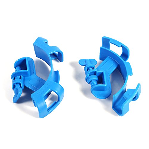 Aquarium Hose Holder | 5 - Pack Blue Plastic Clips for 12 / 16mm Pipes | Secure Mount for Fish Tank Maintenance/Water Changing | Fits 12.5mm Glass