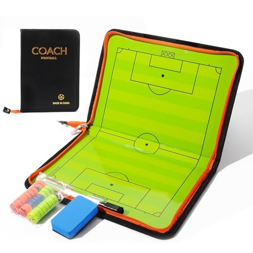 Soccer Coaching Board Coaching Board Tactical Magnetic Board Kit, Portable Strategic Coaching Board with Magnetic Number Set and Erase Pen