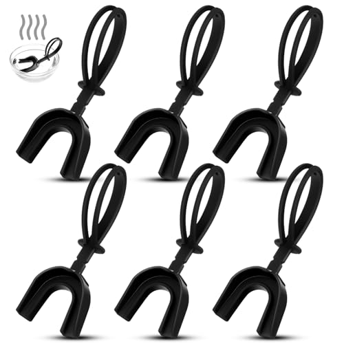 Dunzy 10 Pcs Strapped Mouth Guard Sports Moldable Strap Mouth Guard Football Mouthguard Adult Youth Mouthpiece Protector for Basketball Hockey Wrestling - color: Black, size: Adult