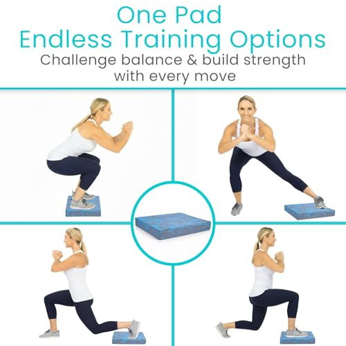 Vive Balance Pad - Foam Large Yoga Mat Trainer for Physical Therapy - color: Storm Swirl