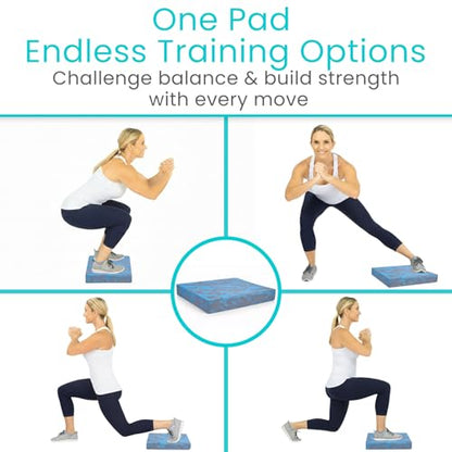 Vive Balance Pad - Foam Large Yoga Mat Trainer for Physical Therapy - color: Storm Swirl