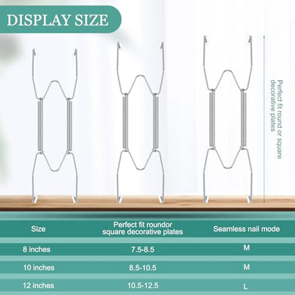Hotop 12 Pcs Wall Plate Hangers Wire Invisible,8/10/12 Inch,Silver - color: Silver, size: 8/10/12 Inch