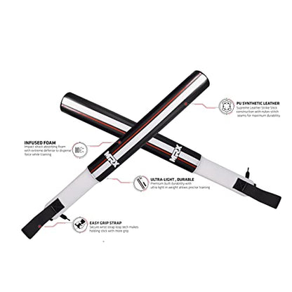 MRX MMA Boxing Training Striking Sticks Padded Pair Boxing Focus Precision Sticks Punch Speed Training Hand Target Ideal for Martial Arts, Muay Thai - color: Black White