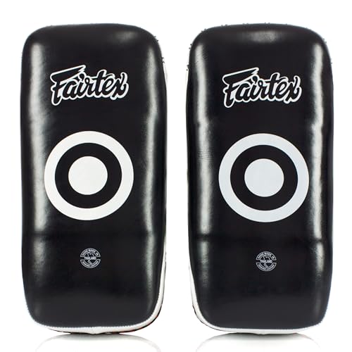 Fairtex Curved Muay Thai Pads, Kickboxing Punching Kicking Striking Shield - color: Black/White, size: Extra Long