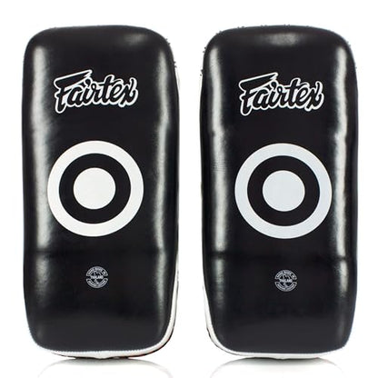 Fairtex Curved Muay Thai Pads, Kickboxing Punching Kicking Striking Shield - color: Black/White, size: Extra Long