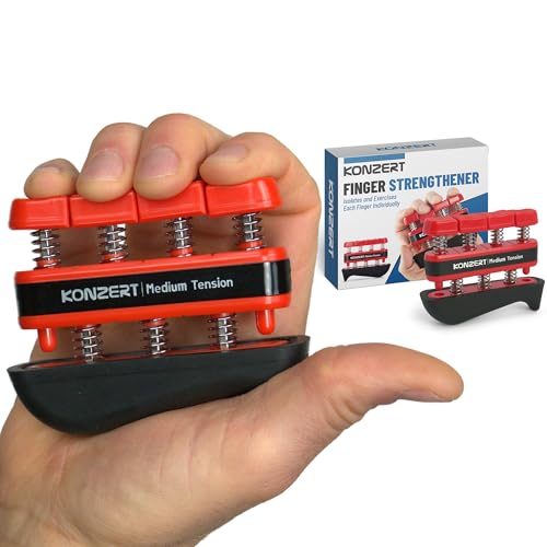 Finger Strengthener - Grip Strength Trainer, Forearm & Hand Gripper Exerciser, Strengthening Grip for Therapy, Guitar Handgrip, Wrist Strengtheners - size: Medium Tension of 7 LBS