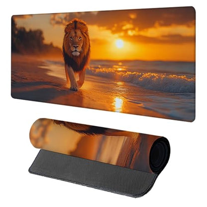 Sunset Gaming Mouse Pad, Mouse Pad 36x16in, Large Desk Mat with Non-Slip Rubber Base, Office Desk Accessories, Large Extended Gaming Keyboard Mat, Big Mousepad for Computer Gamer Office, Orange 2-6675