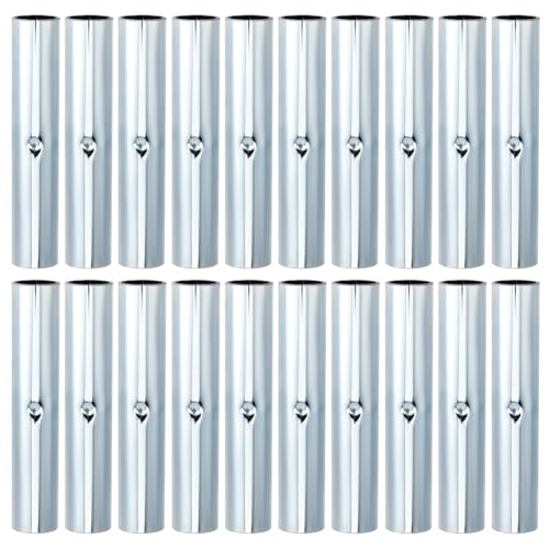 BENECREAT 24pcs Camping Tent Pole Connector, Joint Tent Pole Repair Sleeve, Metal Tubes Replacement for Outdoor Camping Hiking Tents Canopies Awnings Support Frame Repair Kit(0.51inch) - size: Dia: 0.51inch