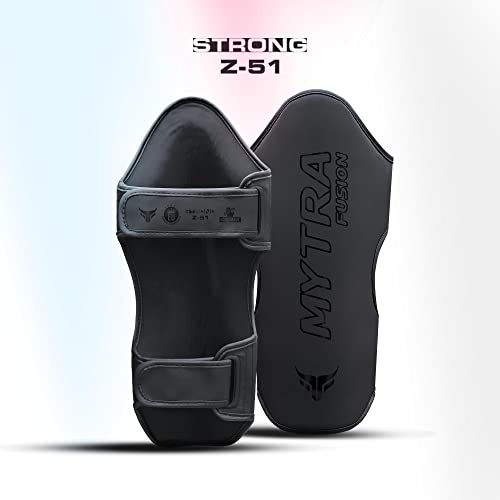 Mytra Fusion Shin Guards Artificial Leather MMA Shin Guards Muay Thai, Training, Sparring, Kickboxing, Martial Arts Shin Guards - size: X-Large