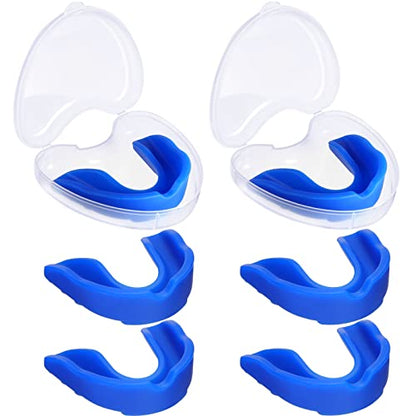 BBTO 6 Pack Kids Youth Mouth Guard for Football Sports, Boys Girls Mouthguard with Case, Soft Mouth Guard for Hockey Boxing Basketball, Ages 4+ - color: Blue