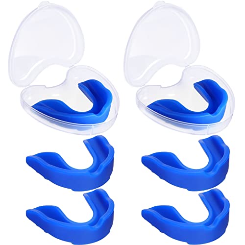 BBTO 6 Pack Kids Youth Mouth Guard for Football Sports, Boys Girls Mouthguard with Case, Soft Mouth Guard for Hockey Boxing Basketball, Ages 4+ - color: Blue